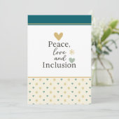 Vrede, Liefde & Inclusiviteit | Inclusieve Feestda Feestdagenkaart (Staand voorkant)