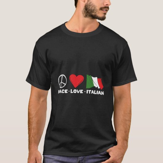 Vrede Liefde Italiaans T-shirt (Voorkant)