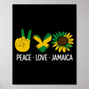 Vrede Liefde Jamaica Jamaicaanse Vlag Suower Vrouw Poster