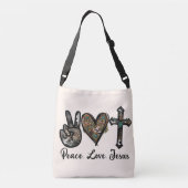 Vrede, Liefde, Jezus Crossbody Tas (Achterkant)