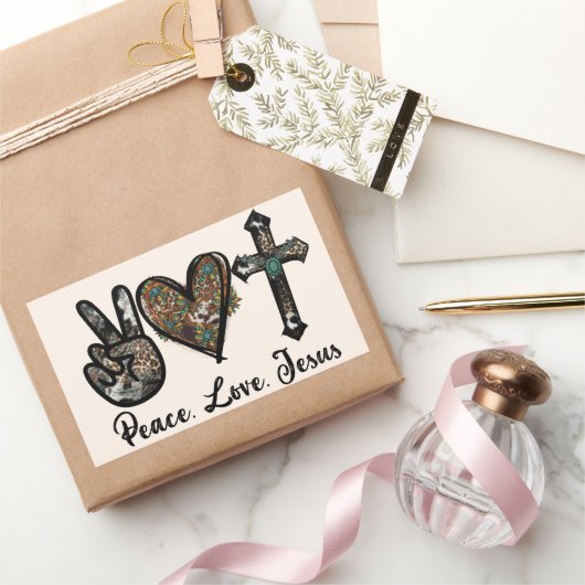 Vrede - Liefde - Jezus Rechthoekige Sticker (Geschenken)