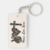 Vrede - Liefde - Jezus Sleutelhanger (achterkant)