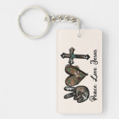 Vrede - Liefde - Jezus Sleutelhanger (Voorkant)