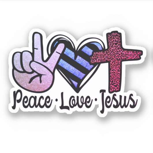 Vrede liefde Jezus Sticker (Voorkant)