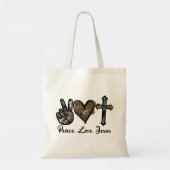 Vrede, Liefde, Jezus Tote Bag (Achterkant)