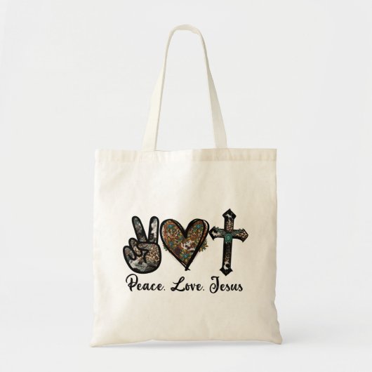 Vrede, Liefde, Jezus Tote Bag (Voorkant)