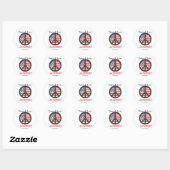 vrede liefde jf ronde sticker (Vel)