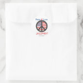 vrede liefde jf ronde sticker (Tas)