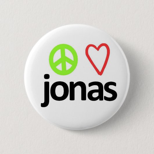 Vrede, liefde, Jonas Ronde Button 5,7 Cm (Voorkant)