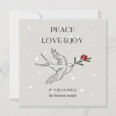 Vrede Liefde Joy Bird Red Berry Sneeuw Kerstmis Feestdagenkaart (Voorkant)