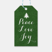 Vrede Liefde Joy Green Glitter Cadeaulabel (Voorkant)