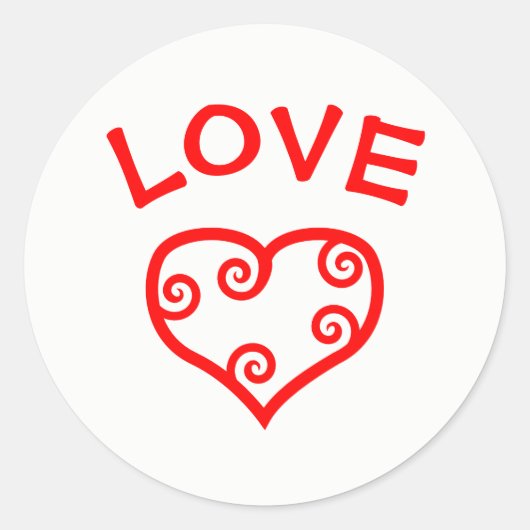 Vrede, liefde, Joy Heart - Circle Sticker (Voorkant)