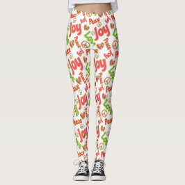 Vrede Liefde Joy Hippie Boho Retro Kerstvakantie Leggings
