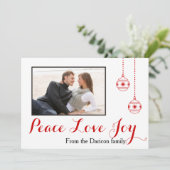 Vrede, Liefde, Joy moderne Kerstmis Groupon foto Feestdagenkaart (Staand voorkant)