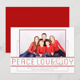 Vrede Liefde Joy | Moderne minimalistische foto Feestdagenkaart
