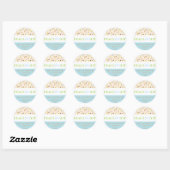 Vrede Liefde Joy Polka Dots in Blauw Ronde Sticker (Vel)
