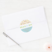 Vrede Liefde Joy Polka Dots in Blauw Ronde Sticker (Envelop)