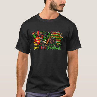 Vrede Liefde Juneteenth 1865 Vrijheidsdag Afrikaan T-shirt
