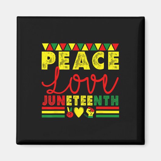 Vrede Liefde Juneteenth Afro-Amerikaans Zwarte Ges Magneet (Voorkant)