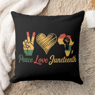Vrede Liefde Juneteenth Kussen