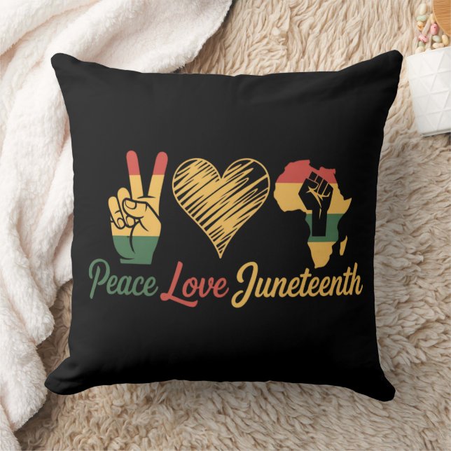 Vrede Liefde Juneteenth Kussen (Deken)