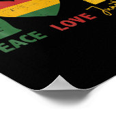 vrede liefde juneteenth met Afrikaanse vlag hart e Poster (Hoek)