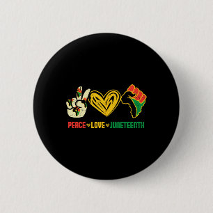 Vrede Liefde Juneteenth Vlag Juni 19th Afrikaanse  Ronde Button 5,7 Cm