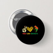 Vrede Liefde Juneteenth Vlag Juni 19th Afrikaanse  Ronde Button 5,7 Cm (Voorkant /achterkant)