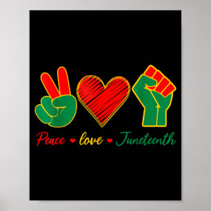 Vrede liefde juneteenth zwarte trots vrijheid 4 ju poster