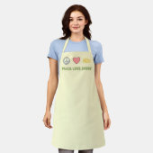 Vrede Liefde Kaas Gele Retro Schort (Gedragen)
