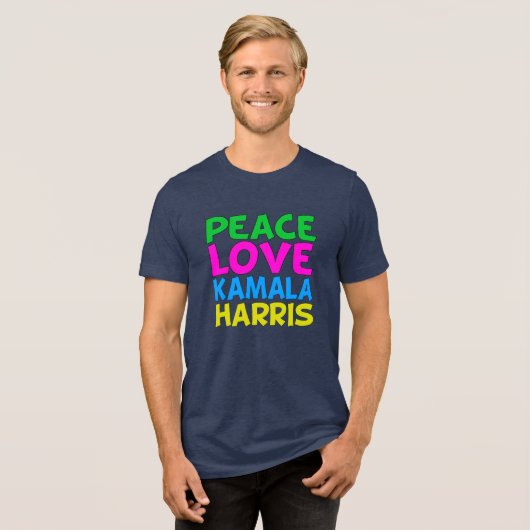 Vrede Liefde Kamala Harris 2024 Verkiezingen Tri-Blend Shirt (Voorkant volledig)