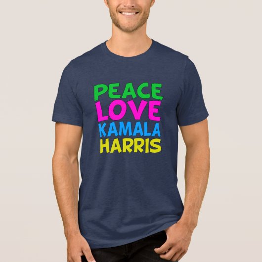 Vrede Liefde Kamala Harris 2024 Verkiezingen Tri-Blend Shirt (Voorkant)