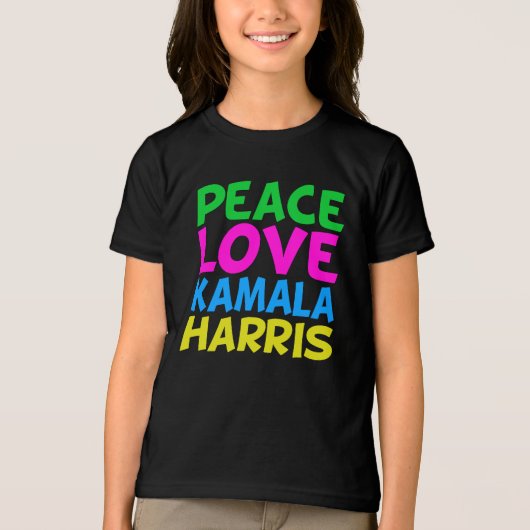 Vrede Liefde Kamala Harris Schattige Kinderen Tri-Blend Shirt (Voorkant)