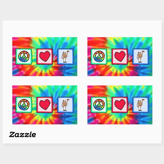 Vrede, Liefde, Kamelen Rechthoekige Sticker (Vel)