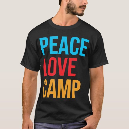 Vrede Liefde Kamp Kamperende vrienden T-shirt (Voorkant)