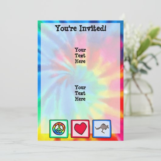 Vrede, liefde, kangoeroes kaart (Staand voorkant)