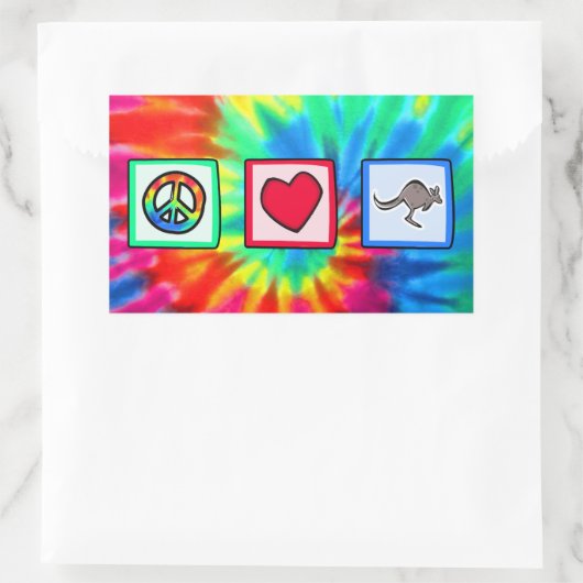 Vrede, Liefde, Kangoeroes Rechthoekige Sticker (Tas)
