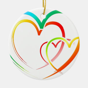Vrede Liefde Kantoor Feest Dank Patroon Kleurrijk Keramisch Ornament