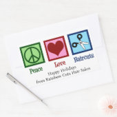Vrede Liefde Kapsels Aangepaste Haarsalon Kerstmis Rechthoekige Sticker (Envelop)
