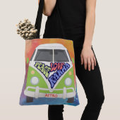 Vrede, liefde, Karma, Hippy, regenboogwaterverf Tote Bag (Dichtbij)