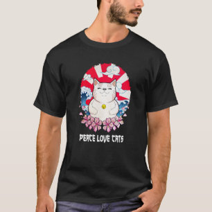 Vrede Liefde Katten Dier Kat Huisdieren Kitten Kat T-shirt