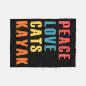 Vrede Liefde Katten Kajak Grappige Kayakken Boot C Fleece Deken (Voorkant (Horizontaal))
