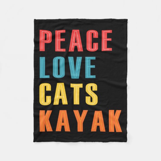 Vrede Liefde Katten Kajak Grappige Kayakken Boot C Fleece Deken (Voorkant)