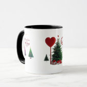 Vrede Liefde Kerst Combinatie Mok – Levendige Fees (Voorkant links)