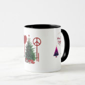 Vrede Liefde Kerst Combinatie Mok – Levendige Fees (Voorkant rechts)