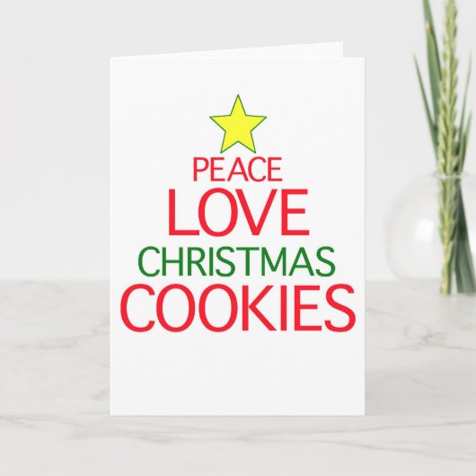 Vrede Liefde Kerst Cookies Feestdagen Kaart (Voorkant)