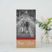 Vrede & Liefde - Kerstfotopapier Red Belt v3 Feestdagenkaart (Staand voorkant)