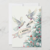 Vrede, Liefde & Kerstmis, Duiven en Boom Feestdagenkaart (Voorkant)