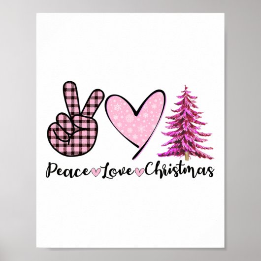 Vrede Liefde Kerstmis - Grappig Kerst Thema Desi Poster (Voorkant)
