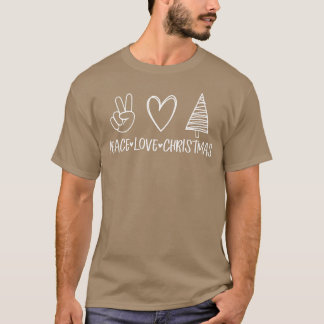 Vrede Liefde Kerstmis met Hart en Kerst V T-shirt